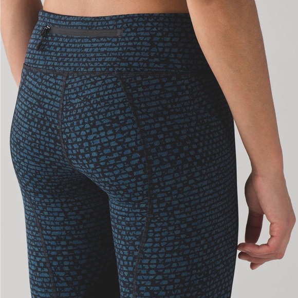 Lululemon Pace Rival Crop 19” Shatter Weave Desert Teal size 4 - Picture 2 of 7